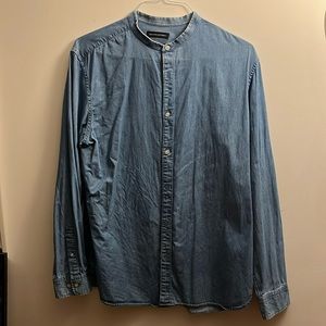 Banana Republic denim band collar button down